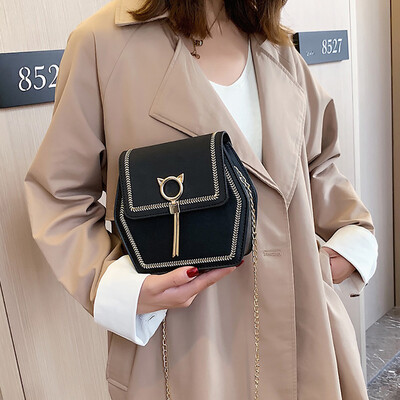 Tailored Women Fashion Wild Matte Texture Chain Shoulder Slung Small Square Bag