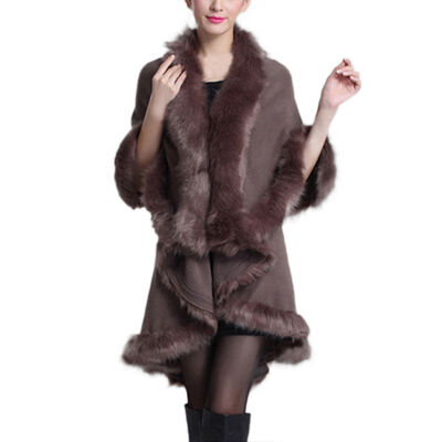 Women Fine Knit Open Front Faux Fur Trim Layers Poncho Cape Shawl Cloak Cardigan Sweater Cape Coat New Arrived
Women Fine Knit Open Front Faux Fur Trim Layers Poncho Cape Shawl Cloak Cardigan Sweater Cape Coat New Arrived