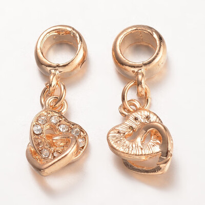 Alloy European Rhinestone Dangle Beads Large Hole Pendants Heart to Heart Golden 27mm Hole 5mm Pendant 14x9x45mm
Alloy European Rhinestone Dangle Beads Large Hole Pendants Heart to Heart Golden 27mm Hole 5mm Pendant 14x9x45mm