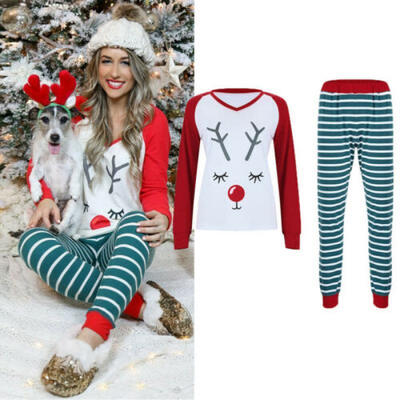 Women Christmas Reindeer Print Pyjamas Xmas Nightwear Pajamas PJs Sleepewear Set
Women Christmas Reindeer Print Pyjamas Xmas Nightwear Pajamas PJs Sleepewear Set
