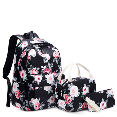 Three-Piece Bag Set Women Girl New Floral Printing Bag Set Nylon Backpack Laptop School Shoulder Bag Lunch Bag Small Handbag
Three-Piece Bag Set Women Girl New Floral Printing Bag Set Nylon Backpack Laptop School Shoulder Bag Lunch Bag Small Handbag