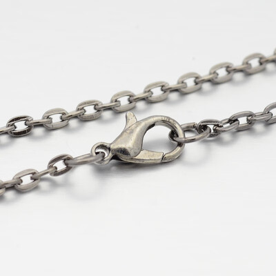 Iron Cable Chain Necklace Makings with Alloy Lobster Claw Clasps&Iron End Chains Gunmetal 303"
Iron Cable Chain Necklace Makings with Alloy Lobster Claw Clasps&Iron End Chains Gunmetal 303"