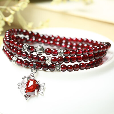 Red garnet bracelet female models multi-circle crystal bracelet jewelry 
Red garnet bracelet female models multi-circle crystal bracelet jewelry