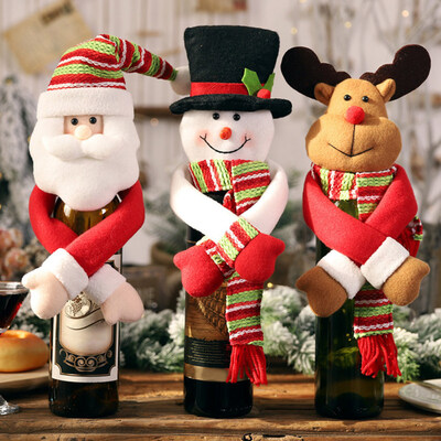 3Pcs Christmas Santa Snowman Elk Wine Bottle Cover Wrapper Topper Decoration 
3Pcs Christmas Santa Snowman Elk Wine Bottle Cover Wrapper Topper Decoration