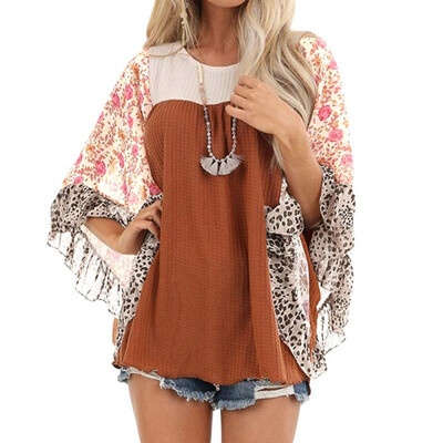 2019 Autumn Women Fashion Bat sleeve Printing Splice O-neck Long sleeve knitting Sweater
2019 Autumn Women Fashion Bat sleeve Printing Splice O-neck Long sleeve knitting Sweater