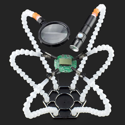 Multifunctional Soldering Helping Hands with 6pcs Flexible Arms Flashlight&25x Magnifier for Circuit Board Welding Auxiliary T
Multifunctional Soldering Helping Hands with 6pcs Flexible Arms Flashlight&25x Magnifier for Circuit Board Welding Auxiliary T