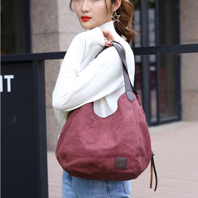 Gobestart Womens Canvas Handbags Vintage High Quality Female Hobos Single Shoulder Bags
Gobestart Womens Canvas Handbags Vintage High Quality Female Hobos Single Shoulder Bags