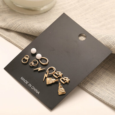 Jewelry 6 PairsSet Alloy Geometric Pearl Shell Feather Lightning Turtle Ear Stud Earrings Women Girl Fashion
Jewelry 6 PairsSet Alloy Geometric Pearl Shell Feather Lightning Turtle Ear Stud Earrings Women Girl Fashion