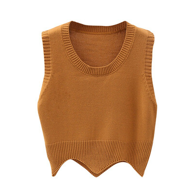 Fashion Solid Colors Womens Sweater Knit O Neck Sleeveless Short Pullover Sweater Vest Wavy Edge Autumn Winter Warm pullover
Fashion Solid Colors Womens Sweater Knit O Neck Sleeveless Short Pullover Sweater Vest Wavy Edge Autumn Winter Warm pullover