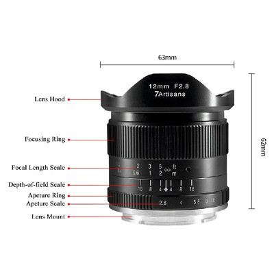 7artisans 12mm f28 Ultra Wide Angle Prime Lens Manual Focus Large Aperture for Canon M1 M2 M3 M5 M6 M10 M100 M50 EOS -Mo
7artisans 12mm f28 Ultra Wide Angle Prime Lens Manual Focus Large Aperture for Canon M1 M2 M3 M5 M6 M10 M100 M50 EOS -Mo