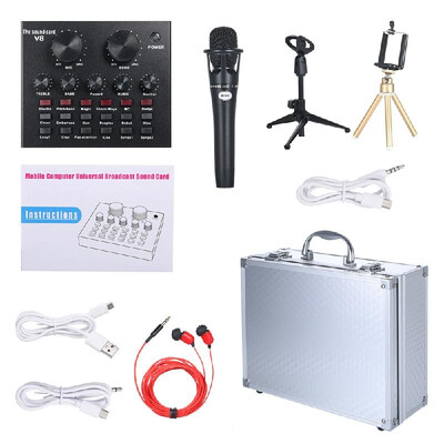 V8 Multifunctional Live Sound Card Intelligent Volume Adjustable Audio Mixer Sound Card for Computer PC Live Sound with Microphone
V8 Multifunctional Live Sound Card Intelligent Volume Adjustable Audio Mixer Sound Card for Computer PC Live Sound with Microphone