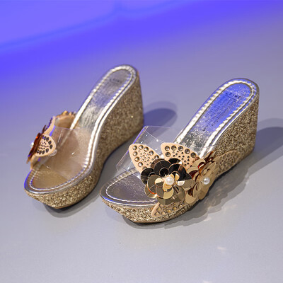 Spring 2019 new thick-soled sandals slope heel womens slippers summer Korean Pearl fashion wear high-heeled muffin bottom
Spring 2019 new thick-soled sandals slope heel womens slippers summer Korean Pearl fashion wear high-heeled muffin bottom