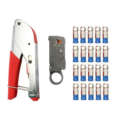 Coaxial Cable Compression F-type Connectors Crimping Pliers Wire Stripper Set Home Cable TV Tool Kit
Coaxial Cable Compression F-type Connectors Crimping Pliers Wire Stripper Set Home Cable TV Tool Kit