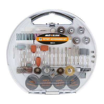 Meterk 180pcs Rotary Tool Accessories Set 18" Shank Electric Grinder Universal Fitment Bits Accessory Kit with Storage Box for Ea
Meterk 180pcs Rotary Tool Accessories Set 18" Shank Electric Grinder Universal Fitment Bits Accessory Kit with Storage Box for Ea