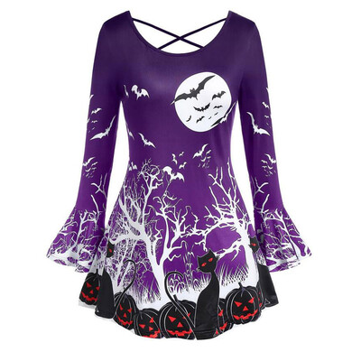 Roseonmyhand Plus Size Women O-Neck Halloween Flare Sleeve Punpkin Cat Print T Shirt Tops
Roseonmyhand Plus Size Women O-Neck Halloween Flare Sleeve Punpkin Cat Print T Shirt Tops