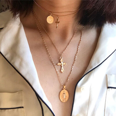 Metal coins necklace Cross Jesus Necklace Long Style Pendants Sparkling Chain Necklaces For Women Friendship Jewelry gift 1
Metal coins necklace Cross Jesus Necklace Long Style Pendants Sparkling Chain Necklaces For Women Friendship Jewelry gift 1