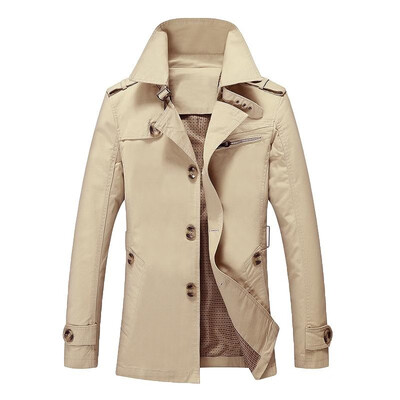 Fashion Men Trench Coats Autumn Windbreaker Single Breasted Buttons Front Vintage Jacket Casual Tops Outwear
Fashion Men Trench Coats Autumn Windbreaker Single Breasted Buttons Front Vintage Jacket Casual Tops Outwear