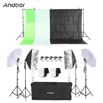 Andoer Photography Kit 2Pcs 33" White Soft Light Umbrella 2Pcs 5070cm Softbox with Bulb Holder 4Pcs 45W Light Bulb 2Pcs Swivel So
Andoer Photography Kit 2Pcs 33" White Soft Light Umbrella 2Pcs 5070cm Softbox with Bulb Holder 4Pcs 45W Light Bulb 2Pcs Swivel So