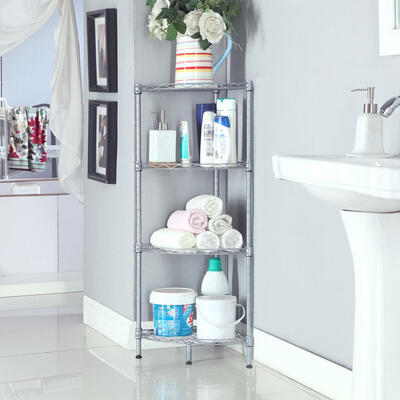 XM-243S Fan-shaped Carbon Steel Metal Assembly 4-Tier Storage Rack Silver Gray for Kitchen&Bathroom
XM-243S Fan-shaped Carbon Steel Metal Assembly 4-Tier Storage Rack Silver Gray for Kitchen&Bathroom