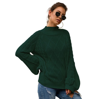 Women Autumn Fashion Concise Casual All-match Solid Color Loose Elegant Lantern Sleeve Sweater
Women Autumn Fashion Concise Casual All-match Solid Color Loose Elegant Lantern Sleeve Sweater