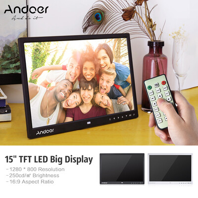 Andoer 15" TFT LED Digital Photo Frame Screen Desktop Album Display Image 1080P MP4 Video MP3 Audio TXT eBook Clock Calendar 1280
Andoer 15" TFT LED Digital Photo Frame Screen Desktop Album Display Image 1080P MP4 Video MP3 Audio TXT eBook Clock Calendar 1280