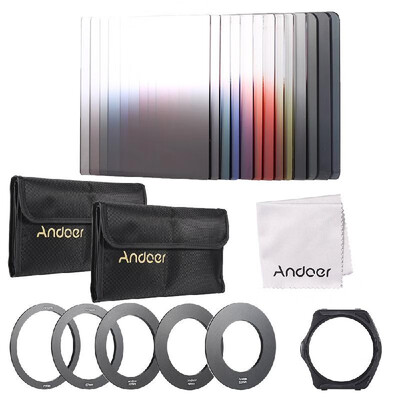 Andoer 13pcs Square Gradient Full Color Filter Bundle Kit for Cokin P Series with Filter Holder Adapter Ring52mm 58mm 62mm 
Andoer 13pcs Square Gradient Full Color Filter Bundle Kit for Cokin P Series with Filter Holder Adapter Ring52mm 58mm 62mm