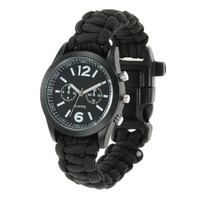 Survival Watch Paracord Survival Gear Outdoor Rescue Bracelet Tactical Military Emergency Paracord Watch with Fire Starter Whistle
Survival Watch Paracord Survival Gear Outdoor Rescue Bracelet Tactical Military Emergency Paracord Watch with Fire Starter Whistle