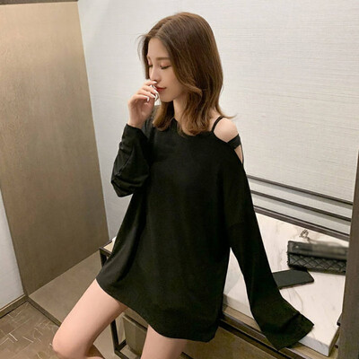 Autumn Women T Shirt Sexy Round Collar Sexy Off-shoulder Slim Solid Color Thin Section Long Sleeve T-shirt Tops
Autumn Women T Shirt Sexy Round Collar Sexy Off-shoulder Slim Solid Color Thin Section Long Sleeve T-shirt Tops