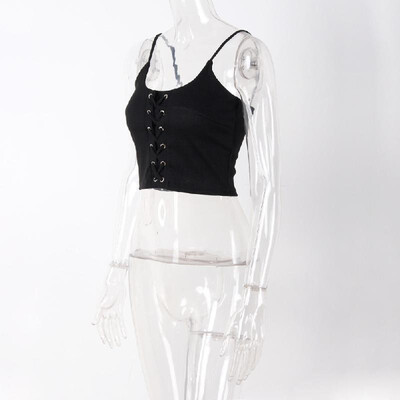 Women Lace Up Cropped Top Sleeveless Cami Spaghetti Strap O Neck Ribbed Vest Casual Crop Tops
Women Lace Up Cropped Top Sleeveless Cami Spaghetti Strap O Neck Ribbed Vest Casual Crop Tops