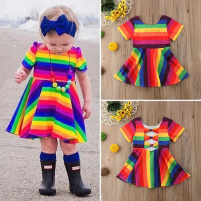 Toddler Kids Baby Girl Rainbow Short Sleeve Princess Party Dress Sundress 1-6Yrs
Toddler Kids Baby Girl Rainbow Short Sleeve Princess Party Dress Sundress 1-6Yrs