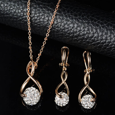 Delicate Small Round Ball Shape Crystal Pendant Necklace Earring Gold Plated Jewelry Set Cute Gift for Girls
Delicate Small Round Ball Shape Crystal Pendant Necklace Earring Gold Plated Jewelry Set Cute Gift for Girls