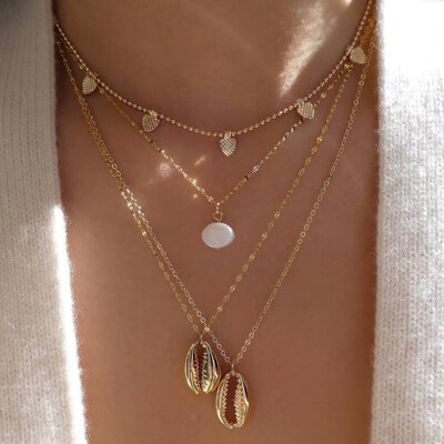 New Fashion Gold Color Shell Pendant Necklace for Women Chain Choker Necklace Statement Collar Bohemia Collier 2019
New Fashion Gold Color Shell Pendant Necklace for Women Chain Choker Necklace Statement Collar Bohemia Collier 2019