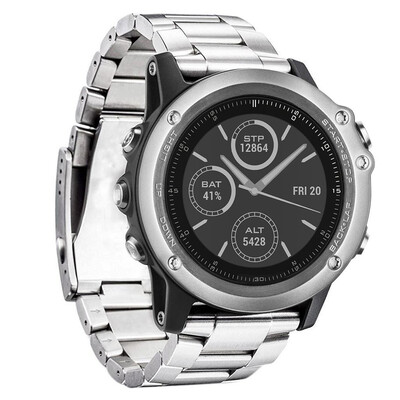 Garmin Fenix 5S Stainless Steel Triple Bead Strap Flat 15347 
Garmin Fenix 5S Stainless Steel Triple Bead Strap Flat 15347