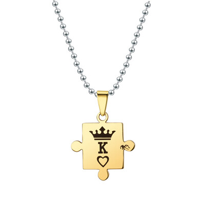 Europe And America Fashion Letters K & Q Couple Necklaces With Crown Stainless Steel Tag Pendant Necklace King & Queen
Europe And America Fashion Letters K & Q Couple Necklaces With Crown Stainless Steel Tag Pendant Necklace King & Queen