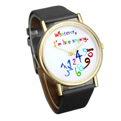 Wristwatches relogio feminino de grife Fashion Wathever I am Late Anyway Letter Hot Women Leather Watch Watches Drop Ship &Ff
Wristwatches relogio feminino de grife Fashion Wathever I am Late Anyway Letter Hot Women Leather Watch Watches Drop Ship &Ff