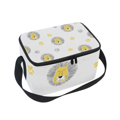 ALAZA Lunch Box Insulated Lunch Bag Large Cooler Cute Cartoon Lion Tote Bag