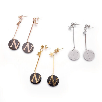 304 Stainless Stee Dangle Stud Earrings Flat Round with Letter N Mixed Color 74x20mm Pin 07mm
304 Stainless Stee Dangle Stud Earrings Flat Round with Letter N Mixed Color 74x20mm Pin 07mm