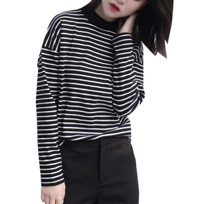 Women Summer Elegant Design Loose Slim Striped Half-high Collar Korean Long-sleeved Wild Bottoming Shirt White
Women Summer Elegant Design Loose Slim Striped Half-high Collar Korean Long-sleeved Wild Bottoming Shirt White
