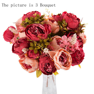 Gobestart 3 Bouquet 24 Heads Artificial Peony Silk Flower Leaf Home Wedding Party Decor
Gobestart 3 Bouquet 24 Heads Artificial Peony Silk Flower Leaf Home Wedding Party Decor