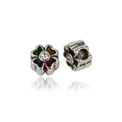 Alloy Enamel European Beads Large Hole Beads with Rhinestone Clover Antique Silver Metal Color Colorful 125x125x105mm
Alloy Enamel European Beads Large Hole Beads with Rhinestone Clover Antique Silver Metal Color Colorful 125x125x105mm