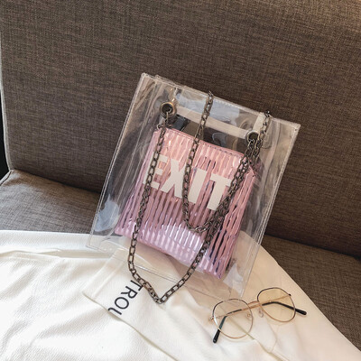 Tailored Women Transparent Bag New Jelly Square Bag Messenger Bag Student Bag Travel Bag
Tailored Women Transparent Bag New Jelly Square Bag Messenger Bag Student Bag Travel Bag