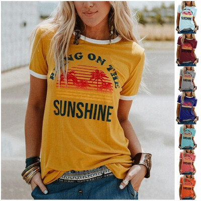 Amazon Hot Selling Bring On The Sunshine Letter Print Short Sleeve Cotton Round Neck T-Shirt yellow
Amazon Hot Selling Bring On The Sunshine Letter Print Short Sleeve Cotton Round Neck T-Shirt yellow