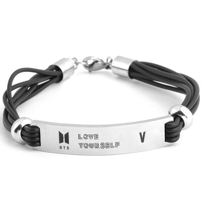 Kpop BTS DIY Stainless Steel Leather Rope Lettering Silicone Sport Couple Bracelet Fans Hot Gift
Kpop BTS DIY Stainless Steel Leather Rope Lettering Silicone Sport Couple Bracelet Fans Hot Gift