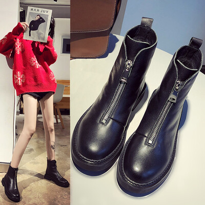 Leather front zipper boots womens autumn&winter new plus cotton short tube leather boots firs
Leather front zipper boots womens autumn&winter new plus cotton short tube leather boots firs