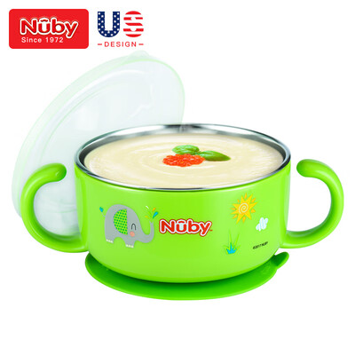 Nuby childrens tableware baby stainless steel suction cup bowl baby anti-fall training eating bowl double handle separable suction cup 320ml
Nuby childrens tableware baby stainless steel suction cup bowl baby anti-fall training eating bowl double handle separable suction cup 320ml