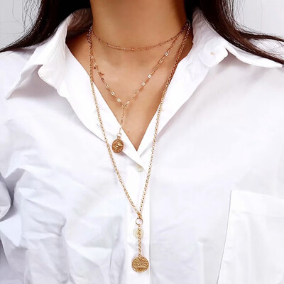 Multi layer Gold Long Necklace Set Rhinestone Stars Shell Pendant&Necklaces For Women Choker Necklaces Party Bohemia Jewelry
Multi layer Gold Long Necklace Set Rhinestone Stars Shell Pendant&Necklaces For Women Choker Necklaces Party Bohemia Jewelry