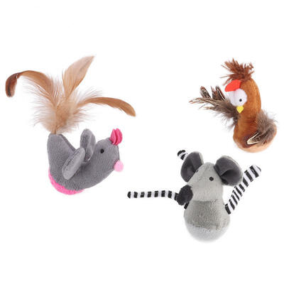 Greensen 3pcs Funny Cat Animal Tumbler Interactive Plush Toy with Feather for Pet Cat
Greensen 3pcs Funny Cat Animal Tumbler Interactive Plush Toy with Feather for Pet Cat