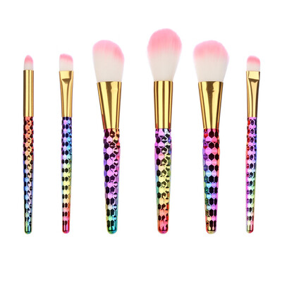 Toponeto 6PCS Make Up Foundation Eyebrow Eyeliner Blush Cosmetic Concealer Brushes