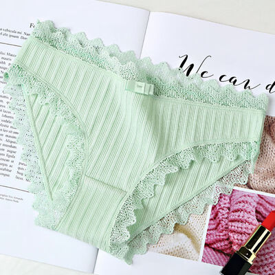 Women Cotton Panties Plus Size Female Solid Color Ribbed Breathable Briefs Sexy Lace Edge Underwear
Women Cotton Panties Plus Size Female Solid Color Ribbed Breathable Briefs Sexy Lace Edge Underwear