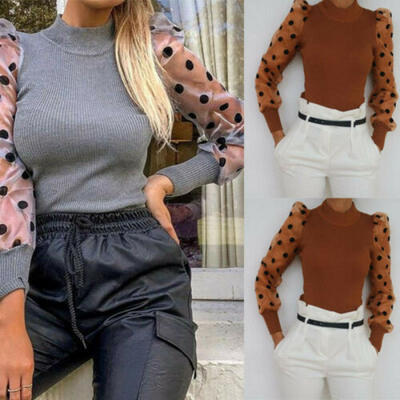Womens Lady Sheer Mesh See-through Blouse Polka Dot Puff Long Sleeve Tops Shirts
Womens Lady Sheer Mesh See-through Blouse Polka Dot Puff Long Sleeve Tops Shirts